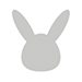 Gray outline of the head of an easter bunny