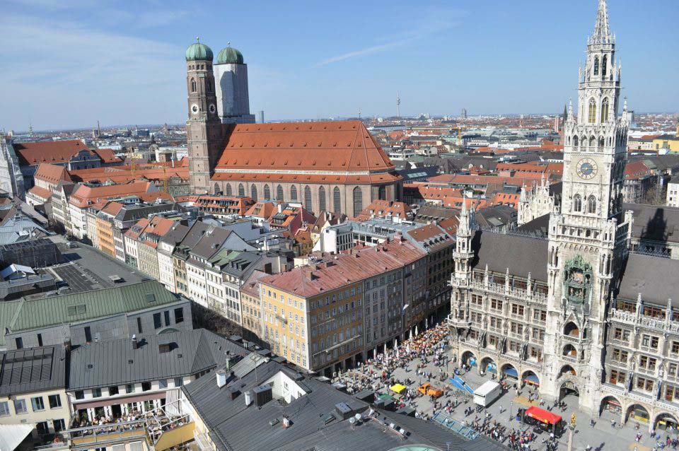 An aerial view of a German city