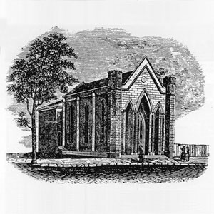 The University's first medical school building was located on Washington Avenue at Tenth Street.